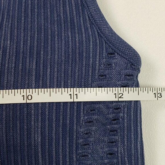 Spiritual Gangster Seamless Ribbed V-Neck Crop Bralette Womens M/L Deep Sea Blue - Picture 7 of 16